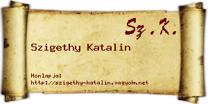 Szigethy Katalin névjegykártya